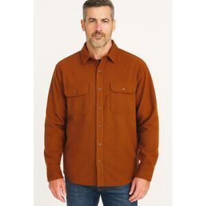 J.Crew Men's SZ XL Heavyweight Chamois Workshirt Brown F8086 Thick NWT
